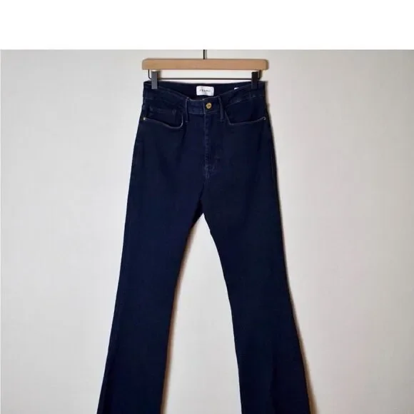 NWT FRAME Le One Flare High Rise Stretch Denim Jeans In Keller Blue Size 2 - Picture 9 of 11